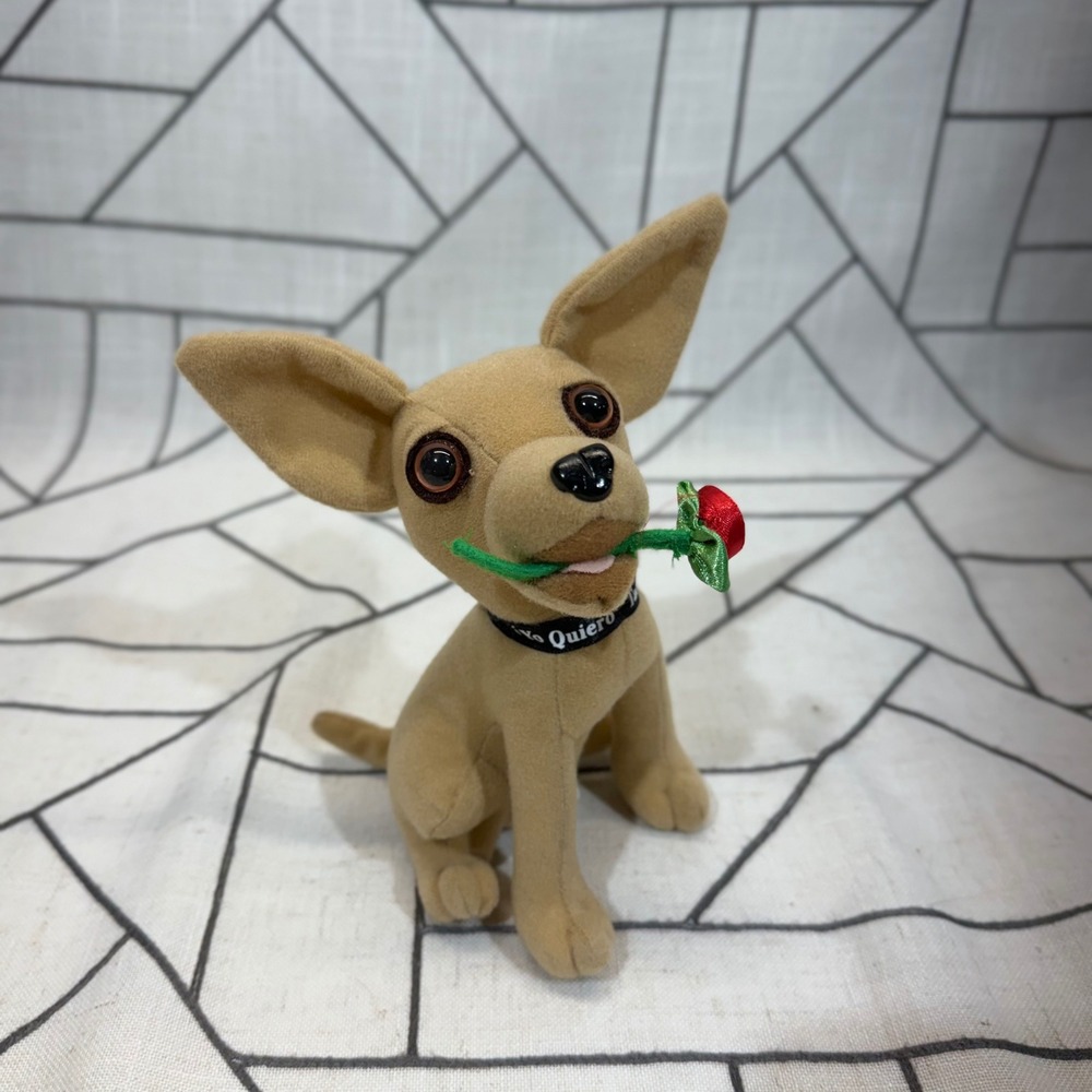 Non working Applause Taco Bell Chihuahua Plush 6.5" Tan Yo Quiero Rose Vintage